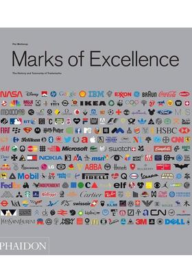 【预售】卓越标志商标的历史与分类Marks of Excellence: The History 英文平面字体图案标志设计Per Mollerup精装Phaidon Press进
