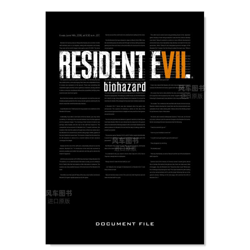 【预售】生化危机7：生化危机文件档案英文漫画进口原版图书Resident Evil 7: Biohazard Document FileCapcom Dark Horse Books