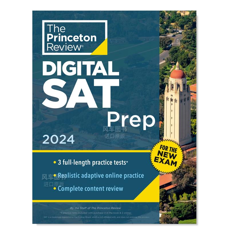 【预售】普林斯顿评论SAT考试指南 2024 Princeton Review SAT Prep 2024练习+回顾+答题技巧进口英文正版书籍