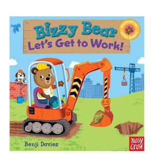 Davies精装 忙碌 Bizzy 我们开始工作吧 Let’s 英文儿童绘本IP系列Benji Nosy Work 小熊 Get US进口 Crow Bear 预售
