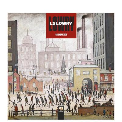 【预售】【Flame Tree】劳伦斯史蒂芬洛瑞作品 2026年迷你挂历艺术日历L.S. Lowry Mini Wall Calendar 2026英文文创进口原版9781