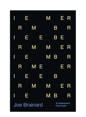 【现货】我记得 美国艺术家&诗人Joe Brainard自传I Remember英文散文JOE BRAINARD平装Daunt Books进口原版书