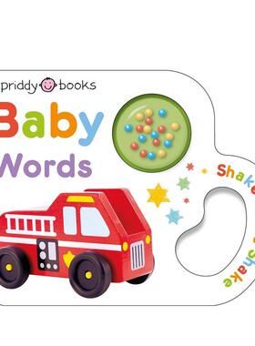 【预售】【小摇铃系列】宝宝学词【Little Shakers】Baby Words英文儿童图书儿童语言概念启蒙Roger Priddy纸板书1-3岁Priddy Boo