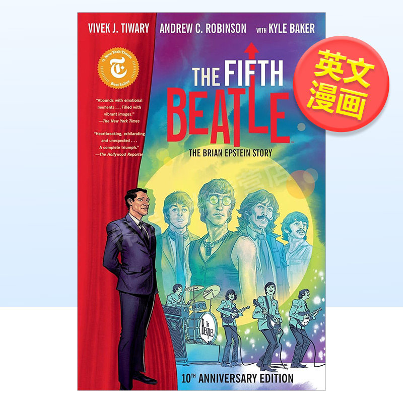 【预售】第五披头士布莱恩爱泼斯坦的故事周年纪念版英文漫画进口原版书简装14岁以上The Fifth Beatle: The Brian Epstein Stor