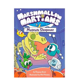 Martians Sleepo 图画小说 书精装 外版 棉花糖火星人：博物馆过夜： 英文儿童漫画进口原版 Museum 6周岁Marshmallow 预售