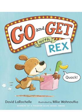 【预售】和雷克斯一起玩游戏Go and Get with Rex英文儿童趣味3-6岁精装进口原版书David LaRochelle Candlewick Press