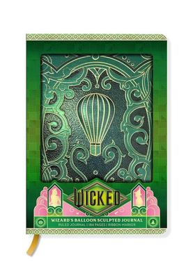 【现货】魔法坏女巫 雕刻工艺笔记本 Wizard's BalloonWicked英文文创笔记本NotebookInsight Editions精装Insight Editions进口原