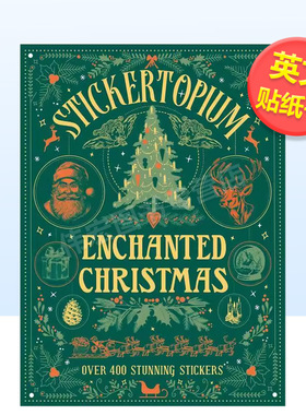 【预售】复古艺术贴纸魔法圣诞Stickertopium Enchanted Christmas英文儿童趣味6-9岁精装Design Eye进口原版书Quarto97818360014