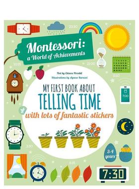 【预售】【蒙台梭利活动书】我的时间认知书【Montessori Activity Book】My First Book About Telling Time英文儿童语言概念启蒙