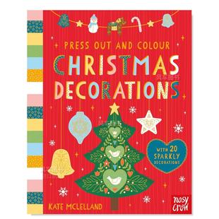 书纸板书 and 预售 螺旋装 外版 圣诞装 Decorate Out 订 Christmas 6周岁 饰英文儿童趣味进口原版 Press 迷你趣玩