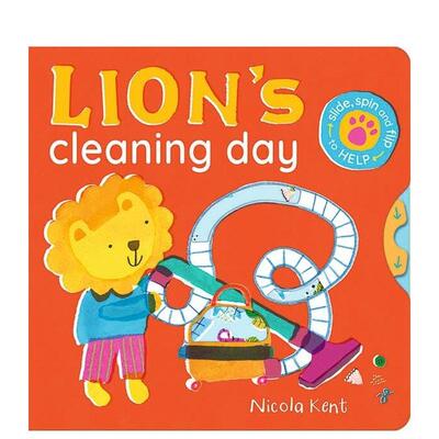 【现货】【我会帮忙做家务】小狮子清洁日 趣味机关书【Busy Chores for Little Paws】Lion's Cleaning Day英文儿童趣味Nicola K