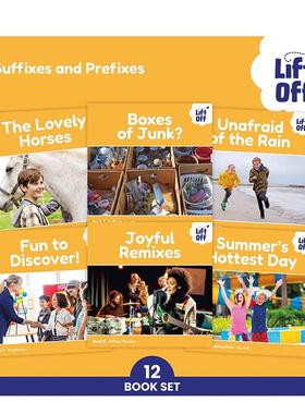 【预售】【自然拼读小飞侠】后缀与前缀12册7-11岁【Phonic Books Lift Off Readers】Suffixes and Prefixes英文儿童自然拼读Pho