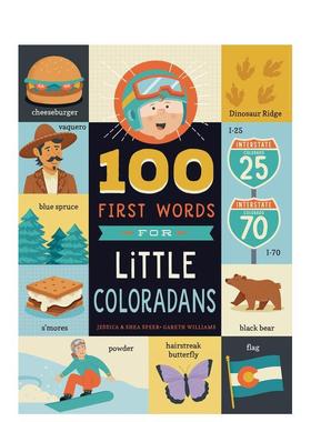 【现货】小小科罗拉多人的100个首词100 First Words for Little Coloradans英文儿童语言概念启蒙Jessica Speer纸板书Familius进