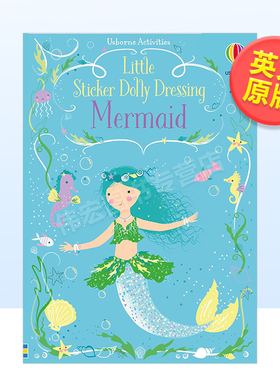 【预售】小贴纸多莉穿衣服的美人鱼: 1英文儿童趣味进口原版外版书Little Sticker Dolly Dressing Mermaid: 1Fiona Watt  Usborn