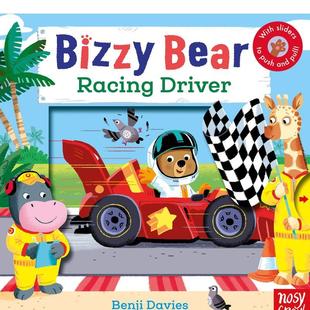 赛车手板书Bizzy Bear英文儿童绘本IP系列Benji UK进口原版 预售 书9781788002448 Crow 小熊很忙 6岁Nosy Davies纸板书3
