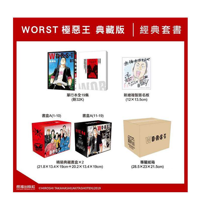 【现货】WORST 极恶王 典藏版中文繁体漫画高桥弘盒装长鸿进口原版书4713006557657