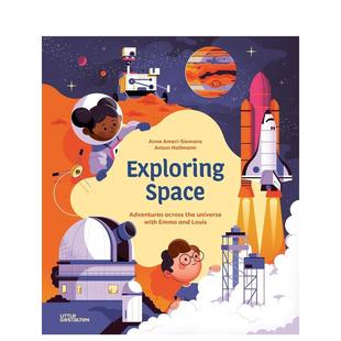 Hallmann进口原版 Gestal Space英文儿童绘本知识百科9 Ameri Siemens Anne 探索外太空Exploring 12岁精装 书Little Anton 现货