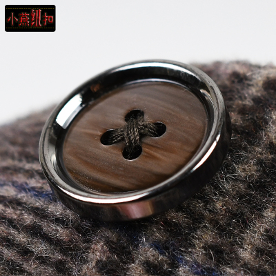咖啡色银边大衣风衣纽扣百搭男女西服皮衣扣扣子毛衣开衫裤子钮扣