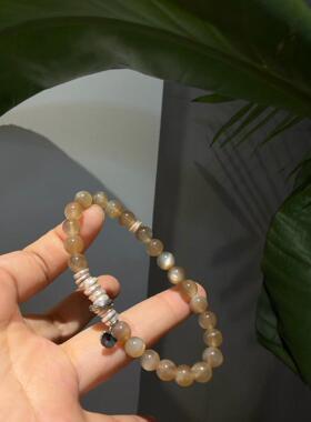 「拾秋」奶茶月光石混搭天然珍珠与复古配饰柔和松弛的复古调性