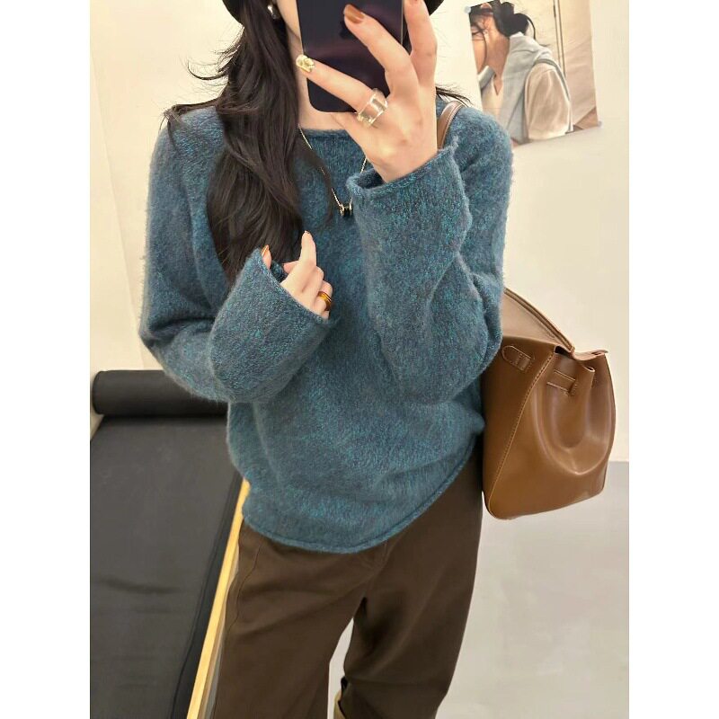 秋冬女士加厚纯色毛衣女款2026新款爆款内搭可外穿针织打底衫冬季图片