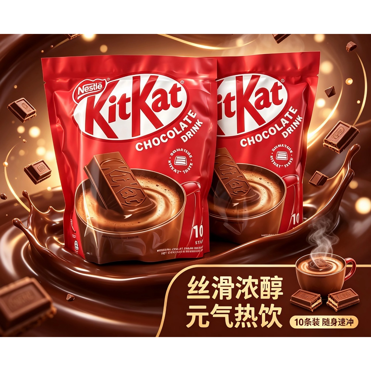香港代购进口雀巢奇巧巧克力威化风味牛奶可可3合一朱古力冲饮