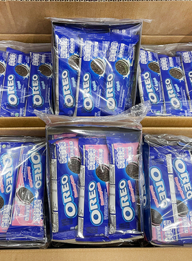 进口OREO奥利奥夹心曲奇饼干黑白巧克力原味草莓零食342g/12条装