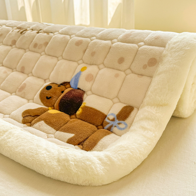 牛奶绒床单单件冬季加绒床垫加厚毛毯褥子软垫家用法兰珊瑚绒床盖