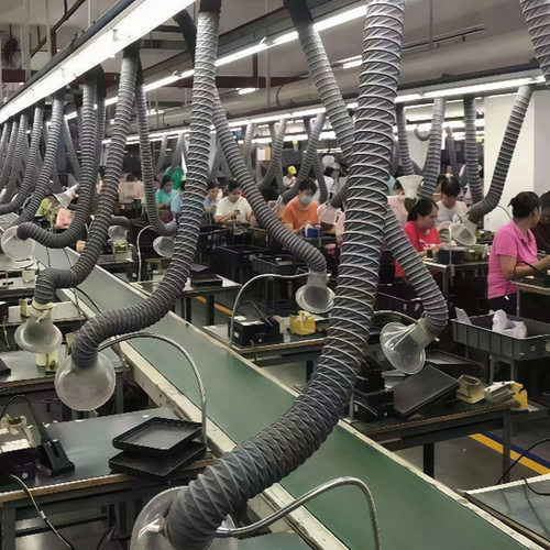 吸烟罩喇叭口抽烟机排风管排气管道烙铁焊锡抽烟罩流水线排烟软管