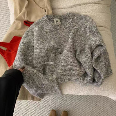 MZI STUDIO-简约高级感纯色入秋韩版女温柔软糯调性耐看套头上衣