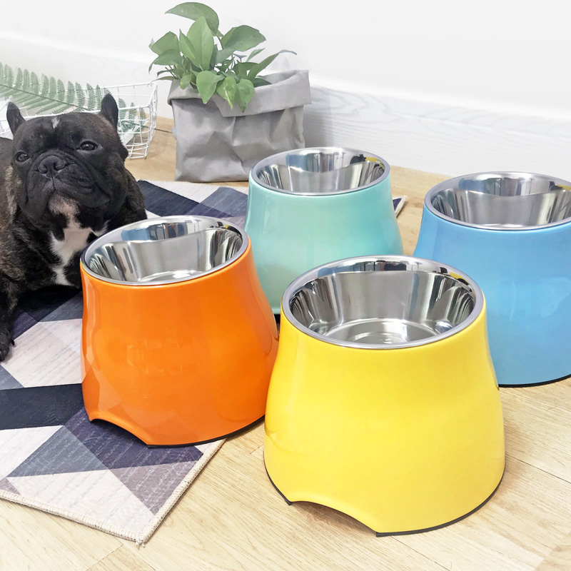 super休普高碗防滑宠物碗不锈钢法斗狗碗狗食盆狗盆猫碗防颈椎碗