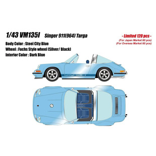 定金 MAKEUP MU 1:43 保时捷Singer 911 964 Targa 汽车模型收藏