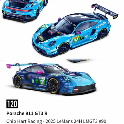 定金 TH 1:64 保时捷911 GT3 R 勒芒合金赛车模型收藏品摆件送礼