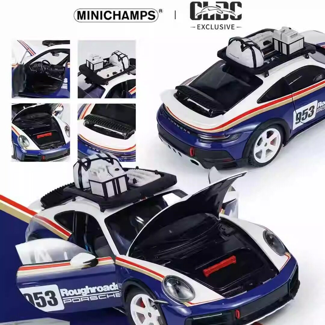 沙沙汽车模型 迷你切 1:18  保时捷 911 DAKAR合金全开收藏品摆件