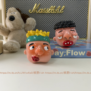 桃野 创意ins恶搞怪丑男丑女车载香薰汽车空调出风口车内装饰香水