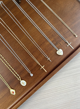 bm项链平替爱心十字架锁骨链女新款配饰简约百搭ins风bm同款