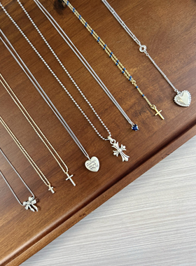 bm风同款项链蝴蝶爱心十字架元素锁骨链简约百搭   ins风 BM平替
