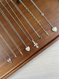 bm风同款项链蝴蝶爱心十字架元素锁骨链简约百搭 ins风 BM平替