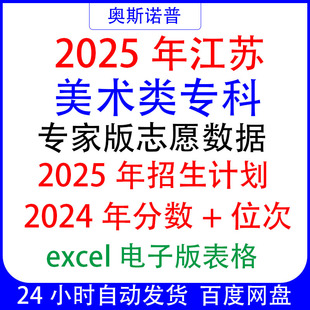 2025年江苏美术类历史组专科专家版志愿填报数据招生计划分数位次