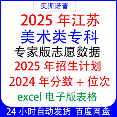 2025年江苏美术类历史组专科专家版志愿填报数据招生计划分数位次