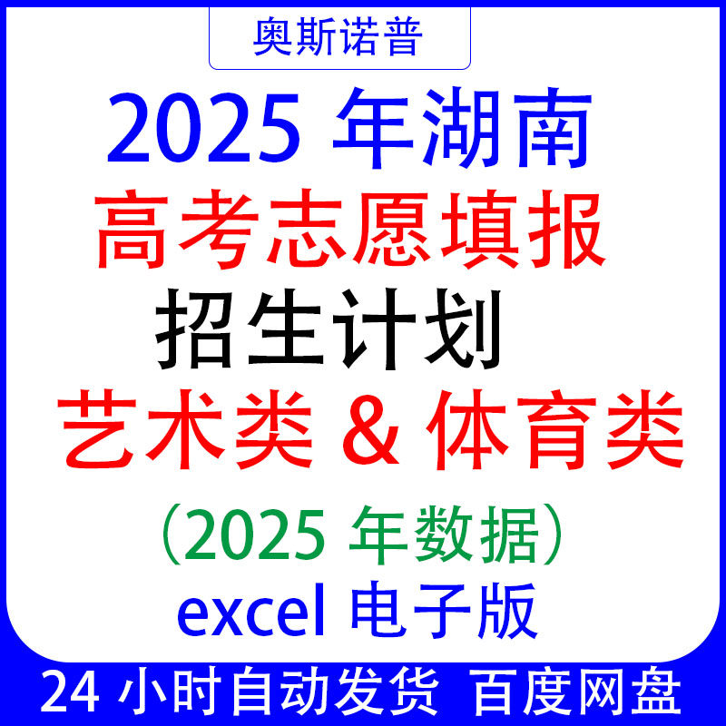 2025年湖南艺术体育类高考志愿填报招生计划excel电子表格可筛选