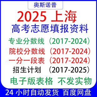 2025招生计划专科本科上海高考志愿填报专业录取分数线投档位次表