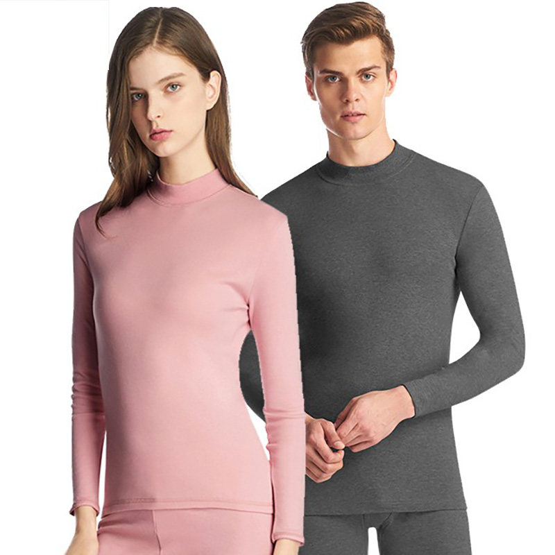 清仓内穿高领棉毛衫情侣秋衣长袖