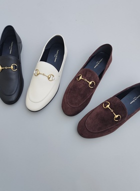 Federico Di Donato经典英伦风自留马衔扣低跟平底一脚蹬乐福鞋女
