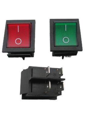 电焊机大电流船型开关23A大功率翘板电源KCD4带灯船形四脚红绿色