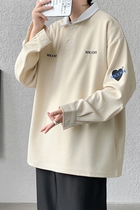 秋装新款ins潮男士宽松大码POLO衫个性刺绣百搭卫衣 PL03  P48图片