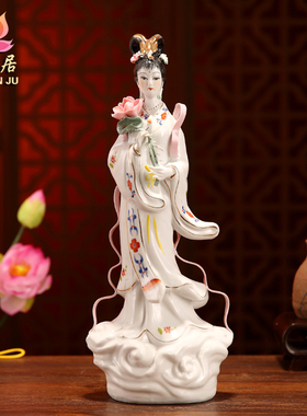 陶瓷何仙姑镇宅保平安供奉佛像