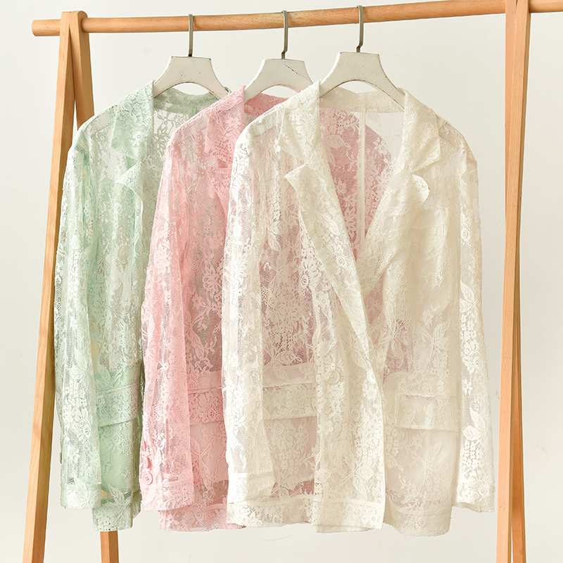 重工刺绣蕾丝防晒服女小众设计师镂空轻薄防晒外套  莉2582 E5-2