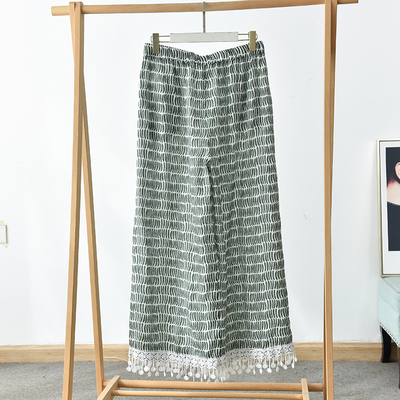 显瘦清凉款气质长裤短袖连衣裙