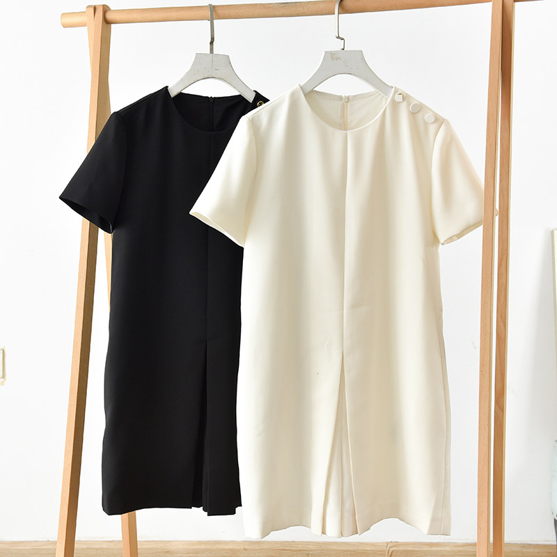 圆领简约纯色连衣裤连体裤春夏新款女装 霞60511 D4-4