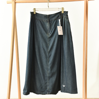 高腰牛仔半身裙女中长款A字裙百搭通勤气质半裙 莉3257  B2-2